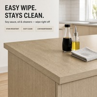 Fournisseur unique de meubles de cuisine en panneaux de fibres à densité moyenne (MDF) mélaminés E1 modernes, résistants à l'humidité, 18 mm, pour bâtiments de bureaux
