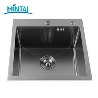 Évier double en acier inoxydable 304 fait main, moderne, pour comptoir de cuisine, noir diamant, nano antibactérien, usage commercial, garantie 5 ans