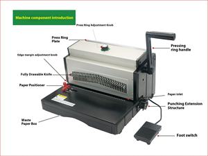 Machine à relier les anneaux en fer électrique Double bobine poinçonnage couteau à tirer 34 trous carré calendrier de bureau tendre lourd ET8707 <span class=keywords><strong>contrat</strong></span> - Product Image 6