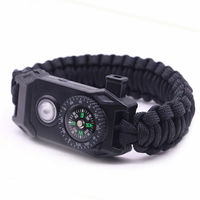 Bracelet de survie tactique réglable Anthrive pour homme avec lampe LED SOS, boussole, allume-feu et sifflet