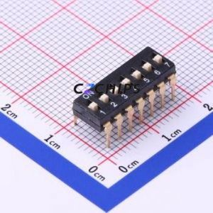 TL-07 DIP Switch Through hole Component (THT) Switch Flat Toggle, Raised Type 7 2.54mm Black - Product Image 1