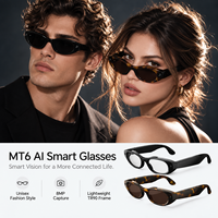 Lunettes Intelligentes IA MT6 pour Hommes et Femmes : Traduction IA en Temps Réel, Caméra 8MP, Musique et Appels Mains Libres – Design Tendance