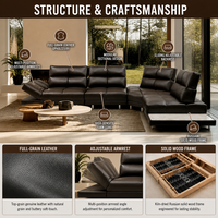 Canapé sectionnel carré en cuir véritable 3 places, écologique, moderne et minimaliste avec pieds en bois, luxe léger pour villa et hôtel