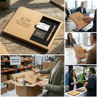 XJY, venta al por mayor, respetuoso con el medio ambiente, logotipo impreso personalizado, Marrón cartón, papel Kraft, carpetas abiertas para el vientre, forro de esponja en relieve