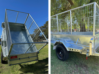 Remorque basculante hydraulique GOTRAILER neuve 8x5 pieds, essieu simple, 1800 kg, châssis en acier robuste avec côtés amovibles