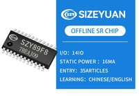 Puce de reconnaissance vocale hors ligne IFLYTEK SZY89F8 AI, commande vocale, mémoire flash intégrée de 512 Ko, prend en charge 18 entrées, 2 mètres, 95 % MCU-32 bits