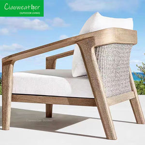 Ensemble de canapés en bois de jardin modernes professionnels, mobilier d'extérieur de <span class=keywords><strong>luxe</strong></span> d'hôtel, coussin modulaire, salon d'extérieur, jardin - Product Image 4