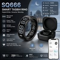 ITasbeeh Salam Smart Qibla Tasbeeh Counter Ring SQ666 avec contrôle par application et réveil pour les musulmans