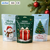 Kundenspezifische Bedruckte Plastikverpackungsbeutel mit Hoher Barriere und Feuchtigkeitsschutz, Standbeutel mit Weihnachtsmotiv für Snackverpackungen