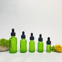 Botol Tetes Kaca Hijau 10 hingga 50ml untuk Minyak Esensial, Serum, Cairan Kosmetik