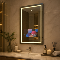 Téléviseur intelligent Android 21,5 pouces avec commande tactile, miroir magique mural pour salle de bain, baignoire, lavabo, zone de vanité