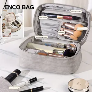 Bolsa de <span class=keywords><strong>Maquillaje</strong></span> de Viaje de Gran Capacidad, con Asa Superior <span class=keywords><strong>y</strong></span> Cremallera, Diseño de Piel de Oveja Sintética, de Alta Gama, <span class=keywords><strong>para</strong></span> Organizar Cosméticos - Product Image 2