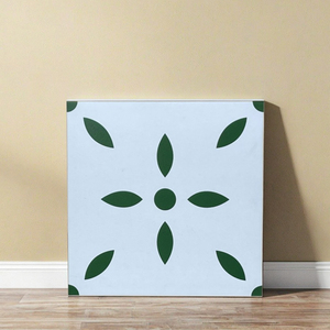 Mattonelle per pavimenti in porcellana color porcellanato piccolo stile floreale 300mm 300x mm bianco venato verde scuro - Product Image 3