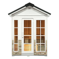Sauna extérieur en bois massif, type cabine, avec poêle à vapeur, en bois de pruche, pour villa et jardin, pour sauna sec et spa, Roomstock
