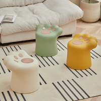 Ensemble de tabourets de bureau en plastique au design moderne et mignon en forme de patte de chat, idéal pour les enfants, la chambre et l'école - Vente chaude