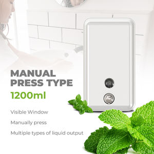 Distributeur de savon manuel mural FANDA moderne et écologique avec une capacité de 1200 ml # Acier inoxydable 304 avec revêtement en poudre blanche - Product Image 2