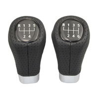 Pour BMW E46 E87 E90 E91 E92 E93 E81 F20 F30, poignée de levier de vitesses en cuir ergonomique cousue à la main, housse en cuir noir, 5/6 vitesses