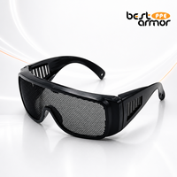Lunettes de sport en maille avec panneaux de lentilles en fil métallique robuste et branches latérales entièrement ventilées pour une tenue sécurisée lors des matchs