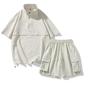 Completo Polo a Maniche Corte YINCH Bubble Grid da Uomo, Nuovo Set Sportivo Casual Versatile in Tessuto Morbido e Traspirante per l'Estate 2026 - Product Image 1