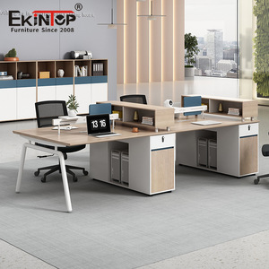 Bureau de travail Zhongqirun pour 4 à 8 personnes, poste de travail moderne et minimaliste pour ordinateur, idéal pour le bureau - Product Image 1