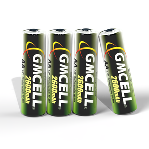 Paquete de <span class=keywords><strong>4</strong></span> pilas <span class=keywords><strong>AA</strong></span> GMCELL <span class=keywords><strong>AA</strong></span> NiMH 2600mAh 800mAh 1000mAh 1500mAh 2000mAh batería recargable Ni MH <span class=keywords><strong>AA</strong></span> para coche de juguete - Product Image 1