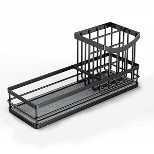 Égouttoir à vaisselle en terre de diatomée noir L, rangement polyvalent pour comptoir de cuisine et salle de bain - Product Image 5