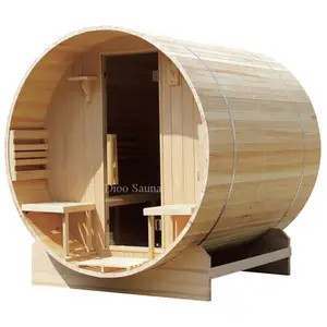 DIY Hemlock Barrel Sauna Room /Steam kabine With Outside Seats