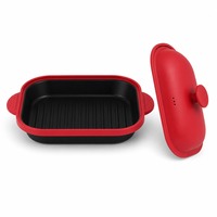 Drei-in-Eins Multifunktionales Design 3-in-1 Mikrowellen-Grillpfanne für Heimkochen mit Mikrowelle