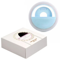 2024 Selfie Mini et Portable Live Show Beauté Ringlight Blanc Chaud Lampe Téléphone Mobile Selfie Remplir Anneau Lumière Clip