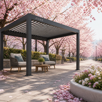 Pergola en aluminium Jiake 6063-T5 avec toit à lames motorisées pour terrasse de station balnéaire, jardin extérieur, spa, gazebo, pavillon
