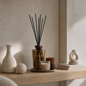 Aikun Small Batch Fast Response Amber Glass <b>Reed</b> <b>Diffuser</b> Candle Set with Tailored Scent Custom Foil Logo for Online Sellers - Product Image 2