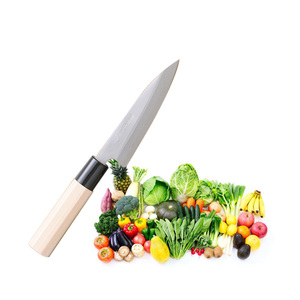 Cuchillo de Chef de cocina de acero al carbono, mango recto, forma ovalada japonesa - Product Image 1