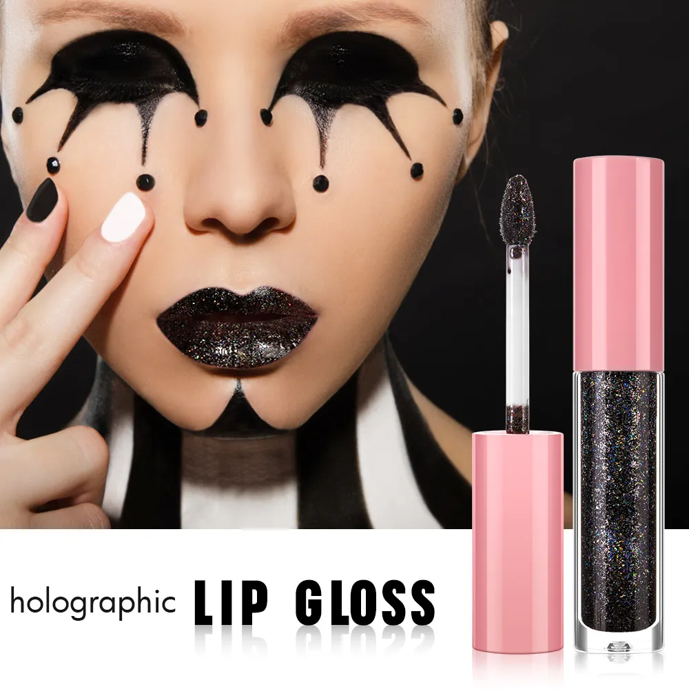 HOT SELLING OEM Großhandel Custom ize Lip Cosmetic Duo chrom Glitter Holo graphic Lip Gloss