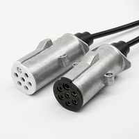 Câble de sécurité de remorque 24V TPU 15pin à 2x7Pin 2-en-1 2x(6x1 + 1X1.5mm2) prise en métal ABS/EBS câble de remorque bobine spirale cordon de remorque