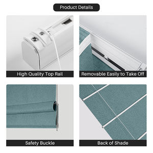 Persianas enrollables personalizadas Manual Roman Shades Blackout 100% Poliéster Tela ignífuga - Product Image 5