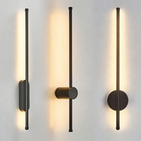 Lampu Dinding LED Klasik Hitam Model Panjang untuk Ruang Tamu, Desain Personal untuk Lampu Dinding Kamar Tidur di Samping Tempat Tidur
