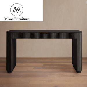 Table de bureau moderne et contemporaine Mobilier de bureau pour ordinateur Bureau d'étude avec tiroirs et rangement en bois naturel Secrétaire à rainure - Product Image 4