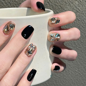 Faux ongles <span class=keywords><strong>en</strong></span> acrylique personnalisés avec <span class=keywords><strong>strass</strong></span> de luxe, ongles <span class=keywords><strong>en</strong></span> <span class=keywords><strong>gel</strong></span> français, ongles artificiels à presser pour femme - Product Image 4