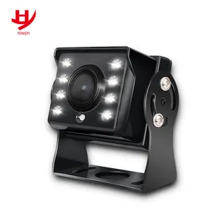 Camion 8 lumières LED caméra de recul HD vision nocturne étanche utilisation universelle pour bus, camping-cars, chariots élévateurs caméra de recul pour camion