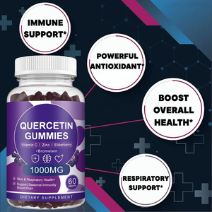 बायोकैरो क्यूरेटिन गुम्मीज 100 मिलीग्राम क्यूरसेटिन विटामिन सी विटामिन डी प्रतिरक्षा समर्थन पूरक ब्रोमेलेन इचिनेसिया दैनिक डमी कैंडी - Product Image 2