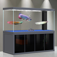 Aquarium rectangulaire fermé en verre ultra-blanc pour poissons dragons, sans eau, ultra-grand, avec filtre de fond, pour salon
