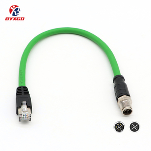 Câble <span class=keywords><strong>Ethernet</strong></span> RJ45 vers M12 X codé 8 broches, 1G 10G, haute vitesse, pour système de vision industrielle - Product Image 1