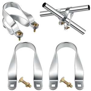 Collier de serrage croisé pour serre en fer forgé, finition <span class=keywords><strong>zinc</strong></span> bleu-blanc, fixation rapide - Modèle TC-0173 - Product Image 3