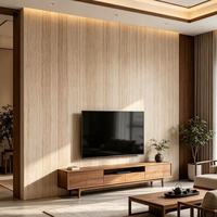 Panel Dinding Batu Lunak Motif Kayu Ringan Veneer Fleksibel Tahan Air untuk Ruang Tamu Modern, Dinding TV, dan Kepala Tempat Tidur Kamar Tidur