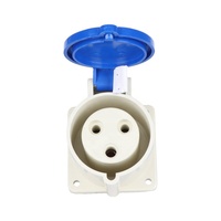 Prise encastrée industrielle IP44 32A AC220/250V 3 broches, prise de courant montée sur panneau 2P+T ZNG-323