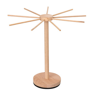 Wooden Rotatable Noodle Rack Round Hanging Pasta Drying Stand Household <b>Kitchen</b> Use - Product Image 5