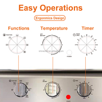 Four à Air Chaud Électrique Numérique Carré 20L en Acier Inoxydable Sans Huile pour Cuisine, Appareil de Cuisson Polyvalent pour Maison et Hôtel