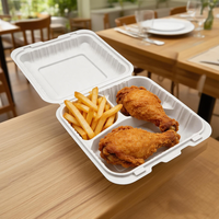 Boîtes à lunch jetables personnalisées avec logo, 3 compartiments, compatibles micro-ondes, sans BPA, en plastique, avec couvercles
