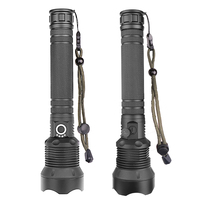 Lampe torche tactique de camping en plein air imperméable, lampe torche LED rechargeable par USB, puissante, 10 W, 1000 lumens, 5 modes, noire