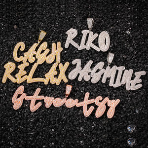 Nuevo Collar de Circonita DIY con Colgante de Nombre Personalizado en Alfabeto Inglés, Collar Hip Hop con Doble Diamante Cursivo para Mujeres y Hombres - Product Image 4